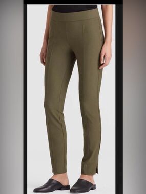 Eileen Fisher Slim Ankle Washable Pants Crepe Olive